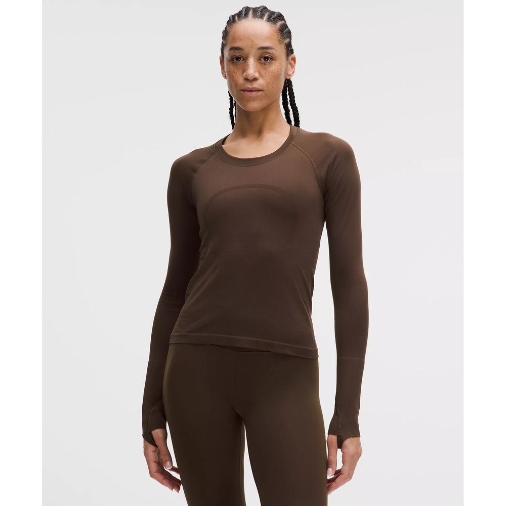 Lululemon-Swiftly Tech Long-Sleeve Shirt 2.0 Waist Length-Walnut Crunch